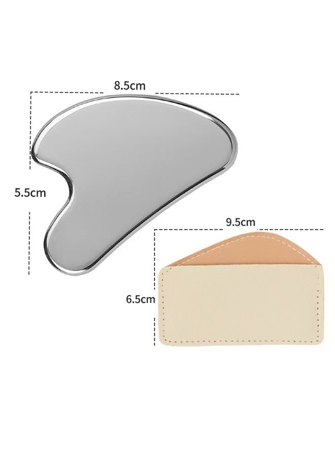 Stainless Steel Gua Sha Face Massagers Tools, Metal Guasha Scraping Massage Tool, Lymphatic Drainage Massage Scraper for Face Eyes Neck Body