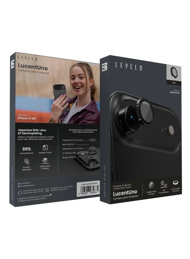 ليفيلو واقي عدسة Lucent Duo مع نفاذية 99% / واقي عدسة iPhone 17 Air / واقي عدسة مع 2x سبائك التيتانيوم - أسود - Image 5