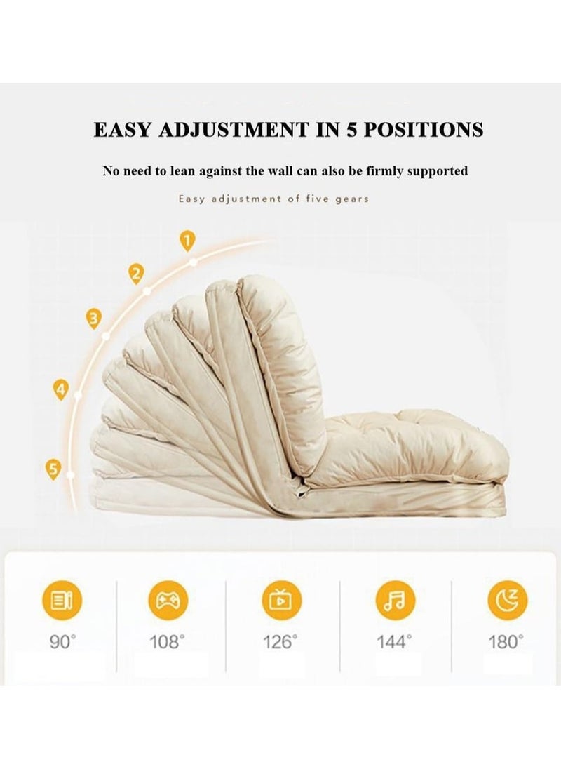 Generic - Lazy Boy Chair, Folding Sofa Bed Fabric Couch Lounge with 5 Adjustable Reclining Position, Can Lie and Sleep Small Household Tatami - Image 1
