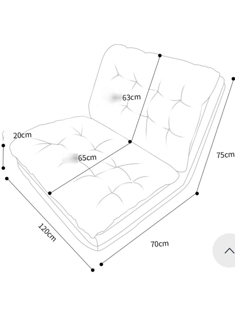 Generic - Lazy Boy Chair, Folding Sofa Bed Fabric Couch Lounge with 5 Adjustable Reclining Position, Can Lie and Sleep Small Household Tatami - Image 1