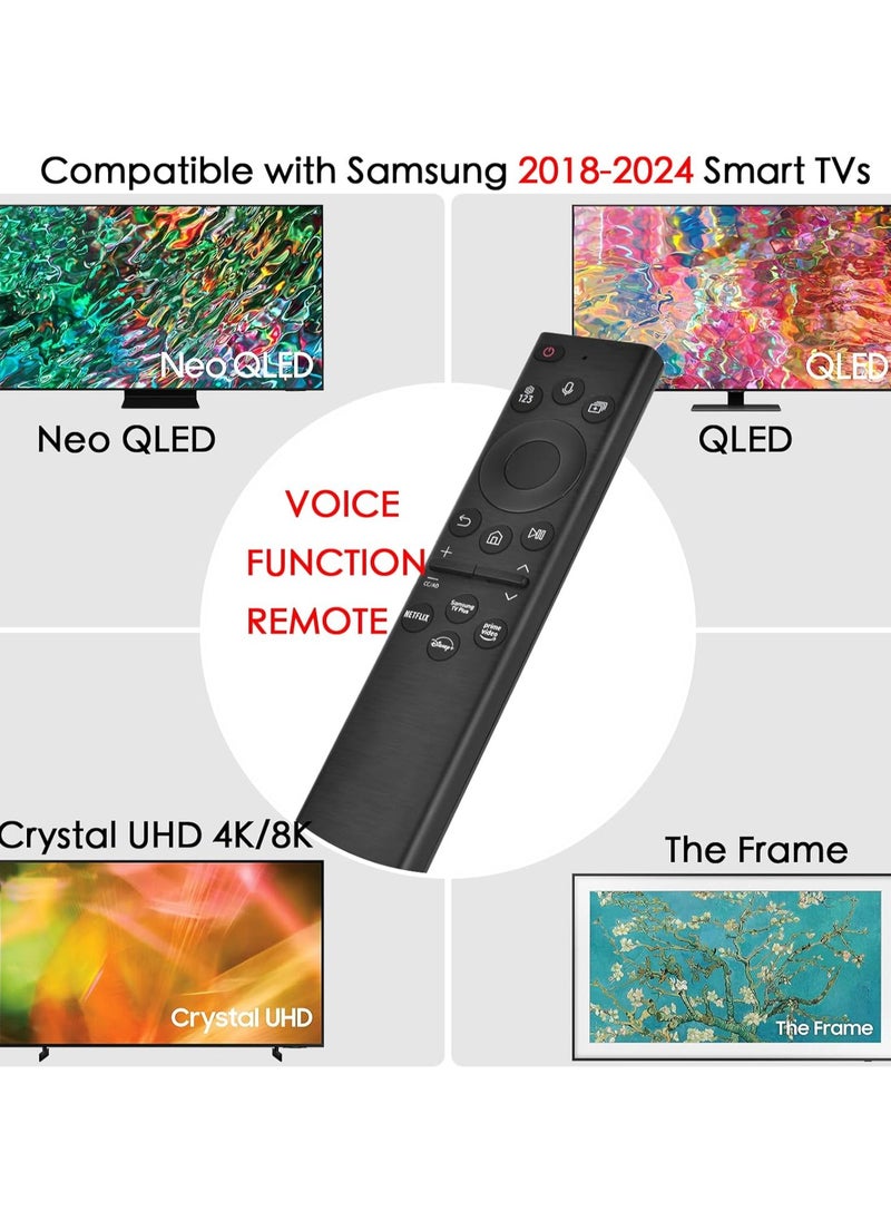 Generic - Voice Remote Control Replacement for Samsung Smart TV (No Solar),Compatible with Most 2018 to 2024 Smasung Crystal UHD QLED The Frame QLED 4K 8K Smart TVs(BN59-01385A/BN59-01385B) - Image 1