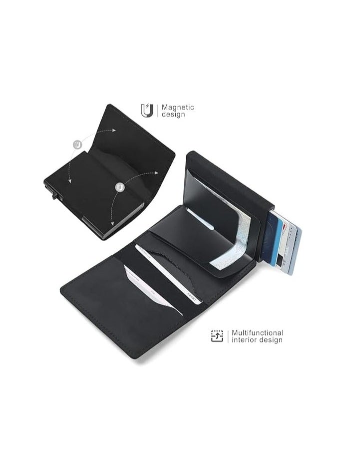 Dubkart Smart Air Tag Wallet , RFID Credit Card Money Holder , Pocket-Sized and Slim Design , Black Leather  - Image 3