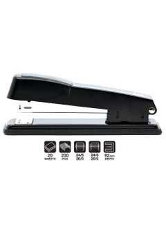FIS FIS Metal Office Stapler with Max Capacity 100 Staple Pins, Full Strip No. 24/6&26/6 mm, depth 61 mm, 20 Sheets,Black -FSSFN5789BK  - Image 1