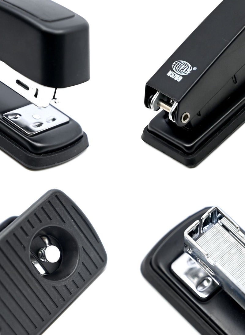 FIS مُدبِّس مكتب معدني FIS بسعة قصوى 100 دبوس، شريط كامل رقم 24/6 و 26/6 مم، عمق 61 مم، 20 ورقة، أسود -FSSFN5789BK - Image 3