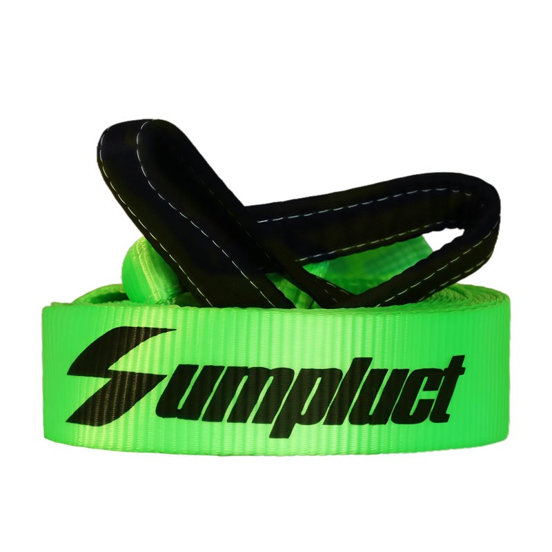 sumpluct Recovery Tow Strap 2in X 20ft Heavy Duty 24,000 lbs Break Strength, Use for Emergency Towing Rope, Tree Saver, Winch Extension, Triple Reinforced Loops, Protective Sleeves,Car Accessories Green - Image 1