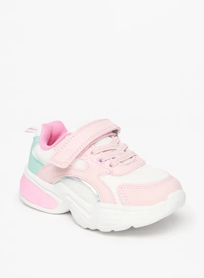 Flora Bella By Shoexpress Girls Panelled Lace Detail Sneakers With Hook And Loop Closure