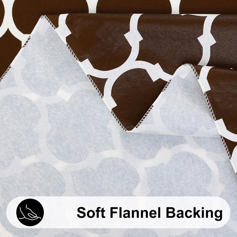 Smiry Rectangle Table Cloth Cover, Waterproof Vinyl Tablecloth with Flannel Backing for Rectangle Tables, Wipeable Spillproof Plastic Tablecloths for Dining, Camping, Indoor, Outdoor (60"x84", Coffee) - Image 5