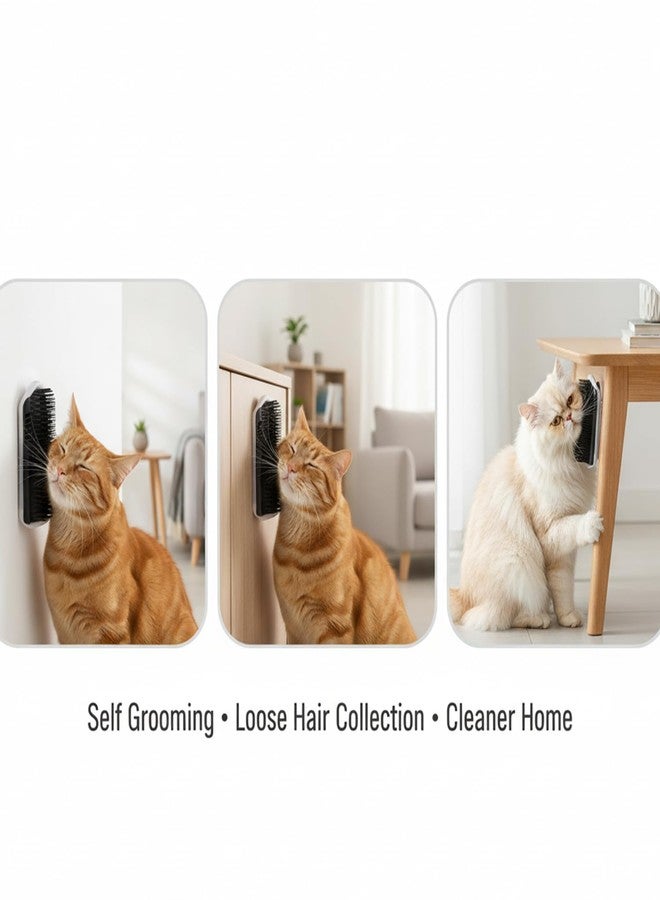 Suny Smiling 2 Pack Black Catnip Wall Massage Corner Brush for Long & Short Fur Cats and Kittens,C-at Self Groomer Scratcher, Soft Comb Cat Corner Brush,Wall Mounted Cats Scratcher - Image 4