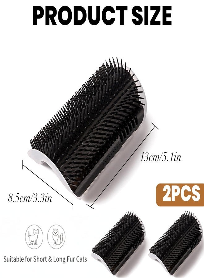 Suny Smiling 2 Pack Black Catnip Wall Massage Corner Brush for Long & Short Fur Cats and Kittens,C-at Self Groomer Scratcher, Soft Comb Cat Corner Brush,Wall Mounted Cats Scratcher - Image 2
