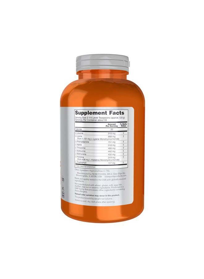 now Sports Nutrition, Amino-9 Essentials™ Powder, Enhanced Protein Synthesis, Amino Acids, 330-Grams - Image 2