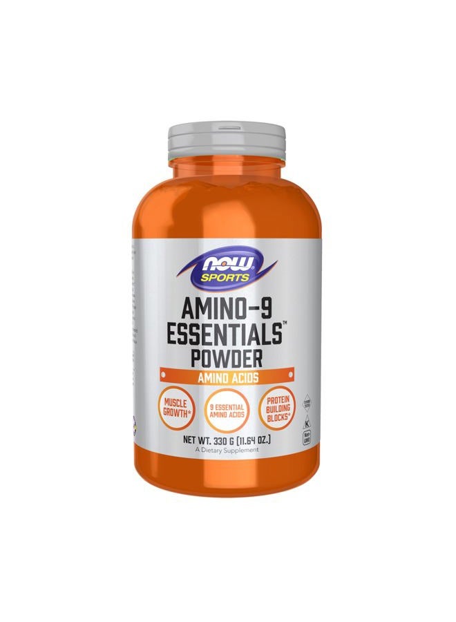 now Sports Nutrition, Amino-9 Essentials™ Powder, Enhanced Protein Synthesis, Amino Acids, 330-Grams - Image 1
