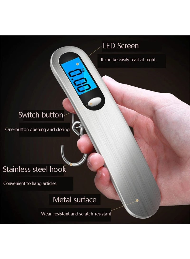 Luggage Scale 50kg/110LB, Portable LCD Display Electronic Scale Weight Balance Suitcase Travel Bag Hanging Steelyard Scale Tool with Hook - Image 3
