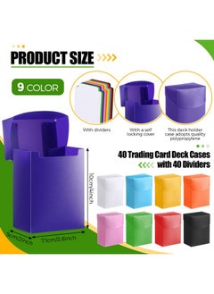 Jerify 80 Pcs Deck Cards Boxes With Dividers 40 Trading Card Storage Box And 40 Dividers Plastic Card Deck Cases Storage Organizer Carrying Case For Games Card Playing Card Trading Cards Sports Cards  - Image 3