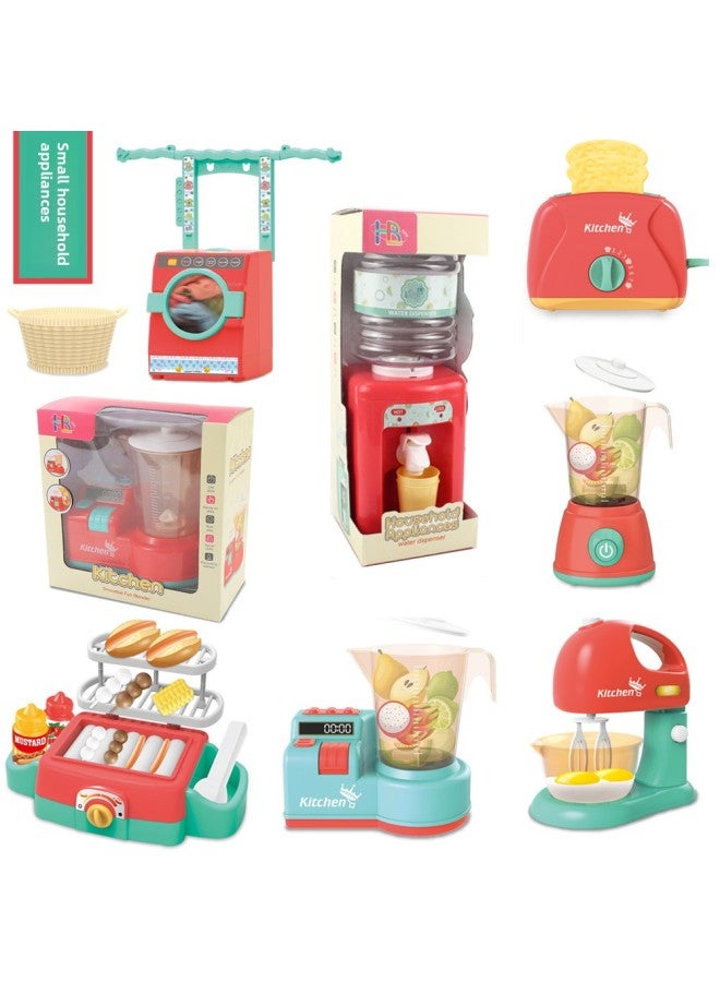 Children's Simulation Electric Small Household Appliances Water Dispenser Bread Juicer Mixer Washing Machine Play House Toys-Specifications:Big Juice Machine (blue) 0.43kg - Image 3