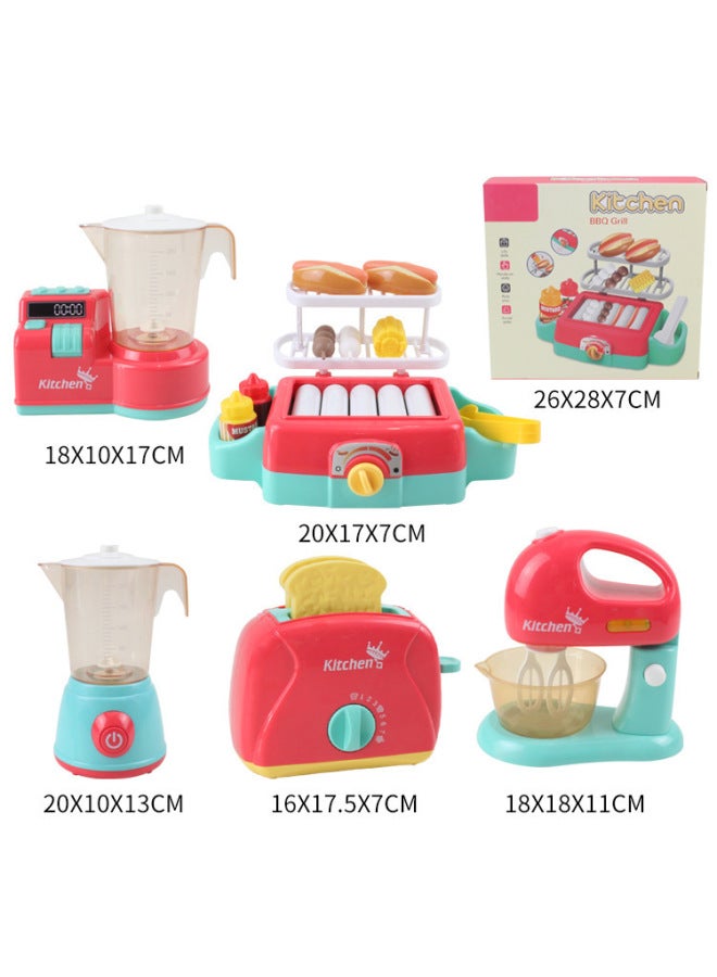 Children's Simulation Electric Small Household Appliances Water Dispenser Bread Juicer Mixer Washing Machine Play House Toys-Specifications:Big Juice Machine (blue) 0.43kg - Image 5