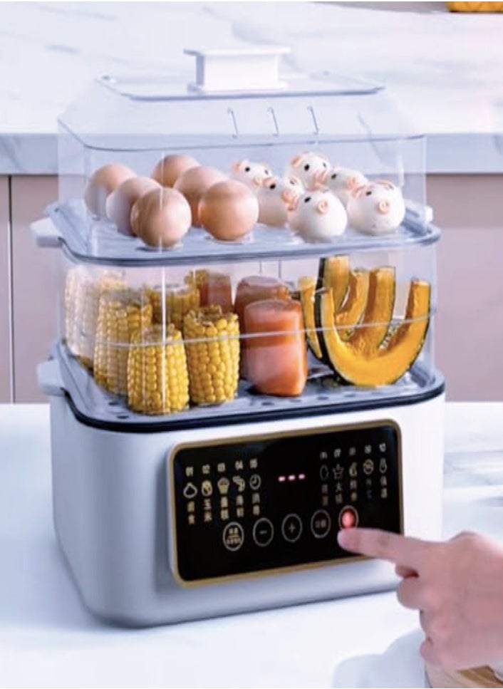 XVersion - Electric Food Steamer 32L with 3 Baskets, 24-Hour Delay Timer, 8 Preset Modes & Keep Warm Function - Image 1