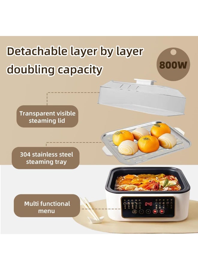 XVersion Electric Food Steamer 32L with 3 Baskets, 24-Hour Delay Timer, 8 Preset Modes & Keep Warm Function - Image 4