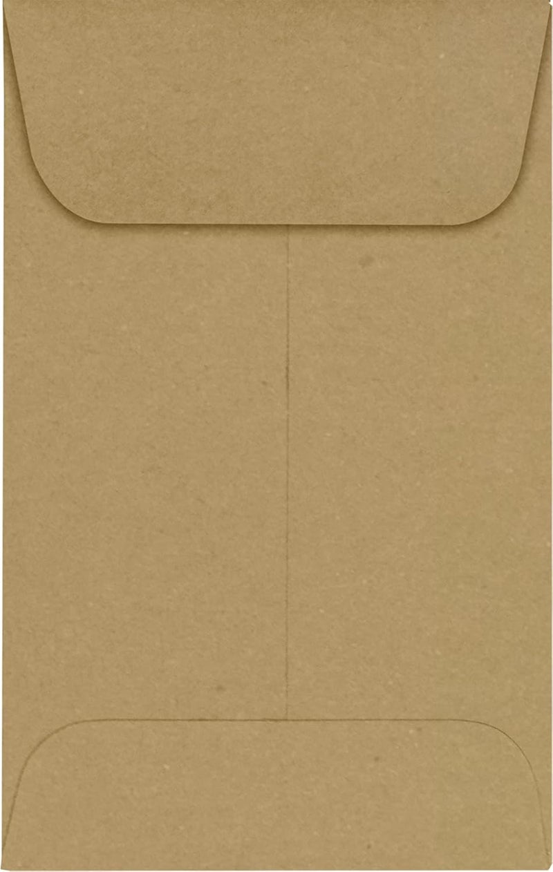 Envelopes.com LUXPaper #1 Coin Envelopes | 2 1/4" x 3 1/2" | Grocery Bag Brown | 70lb. Text | 1,000 Qty - Image 1