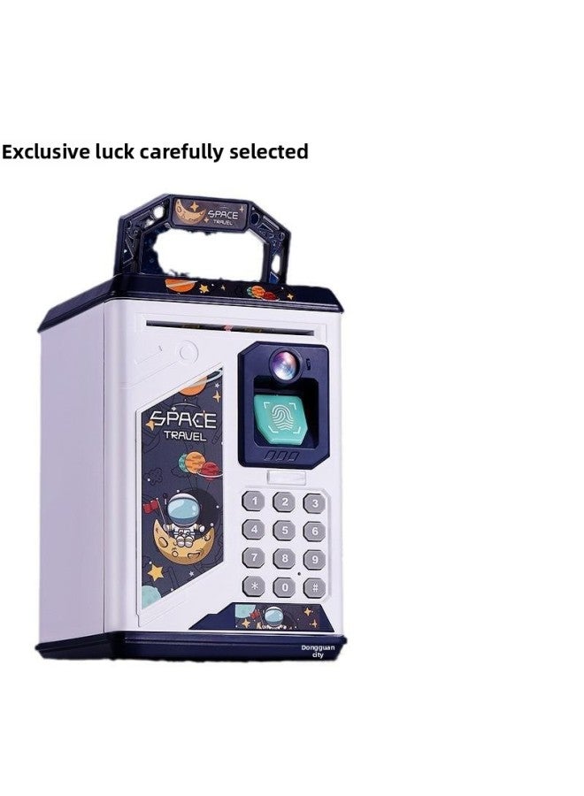 Children's Savings Piggy Bank 2023 Boys And Girls Password Box Large Capacity Can Be Stored For Boys And Astronauts-Color:906 Pink Planet Meow—16 Major Function Fingerprint Unlocking Automatic Door Opening—rechargeable Model