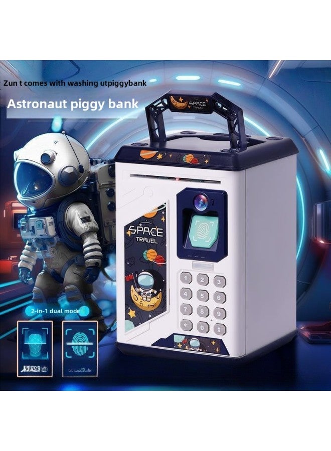 Children's Savings Piggy Bank 2023 Boys And Girls Password Box Large Capacity Can Be Stored For Boys And Astronauts-Color:906 Pink Planet Meow—16 Major Function Fingerprint Unlocking Automatic Door Opening—rechargeable Model