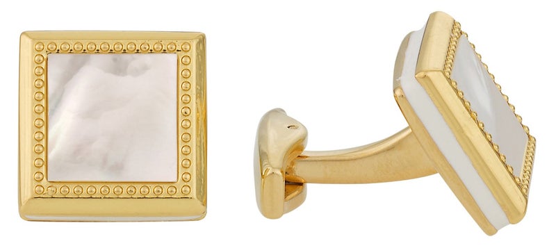 Cuff-Daddy Gold Mother of Pearl Square Cufflinks with Presentation Box - Image 2