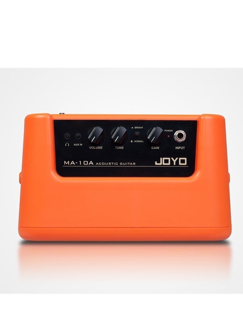 جويو مضخم صوت جيتار أكوستيك Joyo MA-10A بقوة 10 واط، محمول مع بطارية، مدخل AUX ومخرج سماعات – برتقالي - Image 3