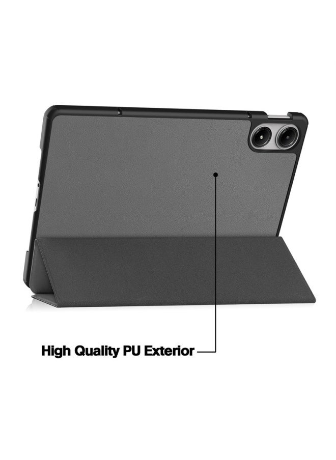 Generic - Suitable For Red Rice Flat Pro12.1 Protective Cover Caster Tri-fold Red Rice Pro12.1 Solid Color Hard Shell Redmi-Color:red-Applicable Model:Xiaomi Redmi Redmi Pad 10.6 - Image 1