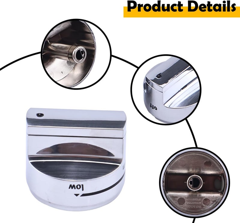 إلسون 5 قطع من مقابض مواقد المواقد W10858251 AP6238046 4534467 PS12074638، متوافقة مع مقابض المواقد الغازية لشركات Whirlpool وMaytag. - Image 5