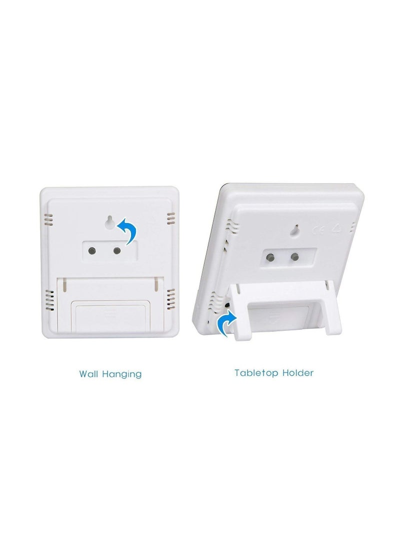 Digital Thermometer Hygrometer Alarm Clock Lcd Dual Temperature Indoor Outdoor - Image 4