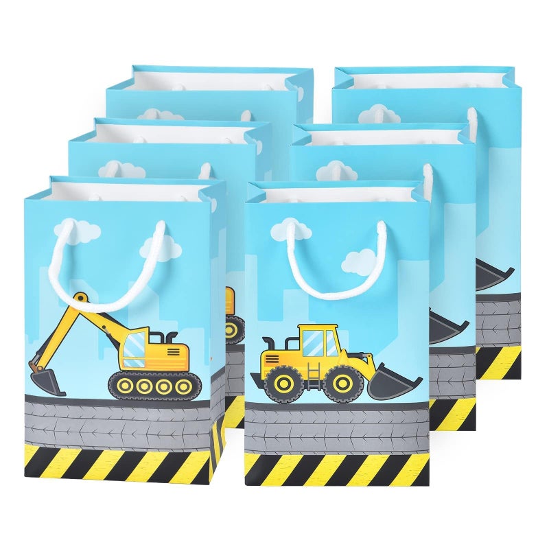 Wernnsai WERNNSAI 16PCS Construction Goodie Bags  Construction Birthday Party Favors Bag for Kids Boys Party Supplies Dump Truck Candy Treat Gift Storage Tote Bags Birthday Baby Shower 