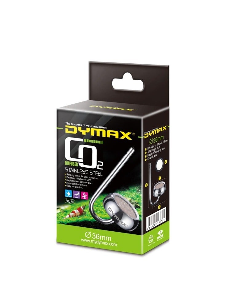 DYMAX Stainless Steel CO2 Diffuser – Dia. 36mm, Length 8cm
