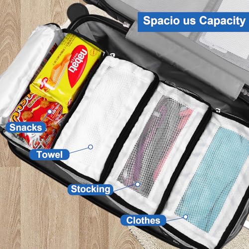 Olosar Suitcase Organizer, Travel Luggage Organizer Portable Hanging Travel Shelves Collapsible Hanging Compression Packing Cubes for Carry on Suitcase,White - Image 5