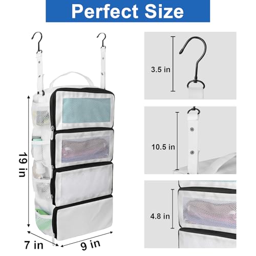 Olosar Suitcase Organizer, Travel Luggage Organizer Portable Hanging Travel Shelves Collapsible Hanging Compression Packing Cubes for Carry on Suitcase,White - Image 4