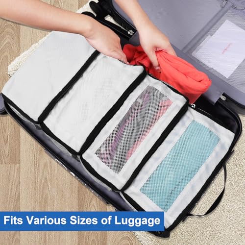 Olosar Suitcase Organizer, Travel Luggage Organizer Portable Hanging Travel Shelves Collapsible Hanging Compression Packing Cubes for Carry on Suitcase,White - Image 2