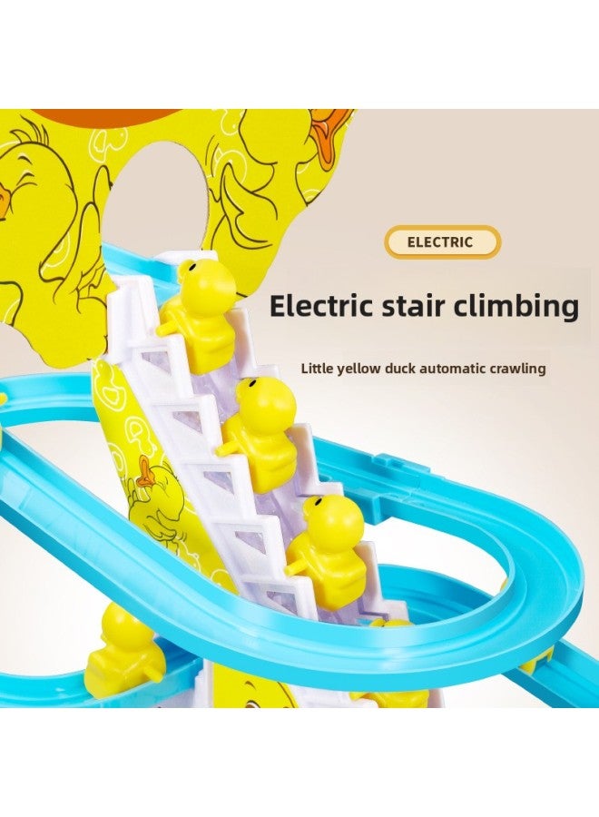 Internet-famous Little Duck Climbing The Stairs On The Track Car Baby One Year Old Slide 4 Electric 2 Children Boy Toy-Colour:[3 Ducks] Cute Ducks Climbing Stairs [battery Version] 1 Sound Effect  - Image 3