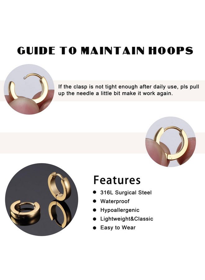 Jstyle Hypoallergenic Small Hoop Earrings for Men Women 316L Surgical Stainless Steel Gold/Black/Silver Hoop Earrings for Sensitive Ears Mens Hoop Huggie Earrings Ear Piercing Jewelry Set 12mm - pzsku/ZC44966014711D13E5812Z/45/_/1741330027/a01efc7b-4b16-4fa7-94a6-e2ae8963027a