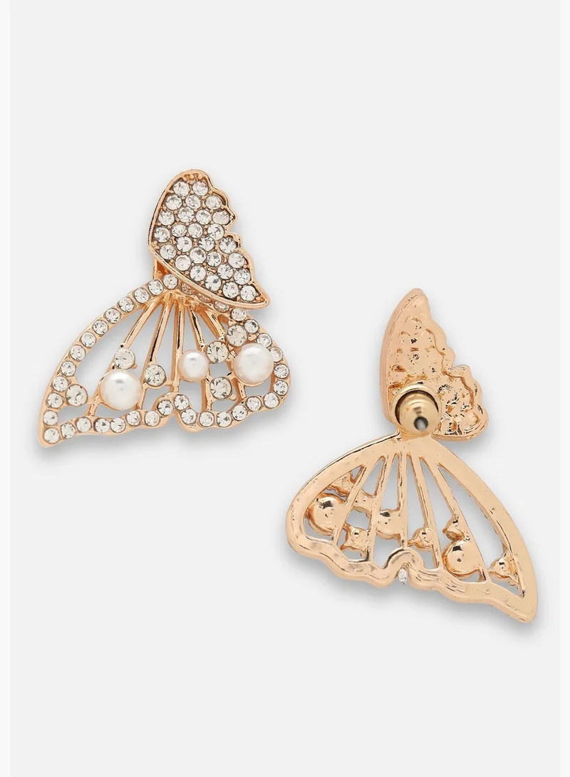 SOHI Gold Plated Party Designer Stone Drop Earring For Women