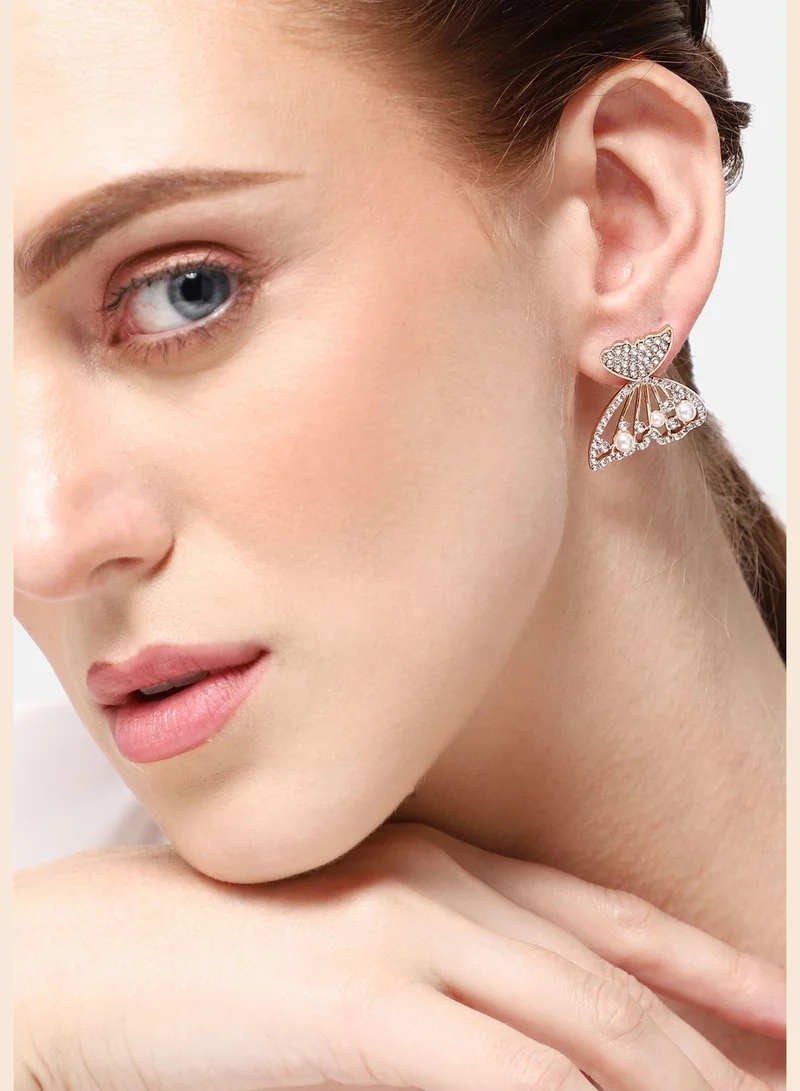 SOHI Gold Plated Party Designer Stone Drop Earring For Women