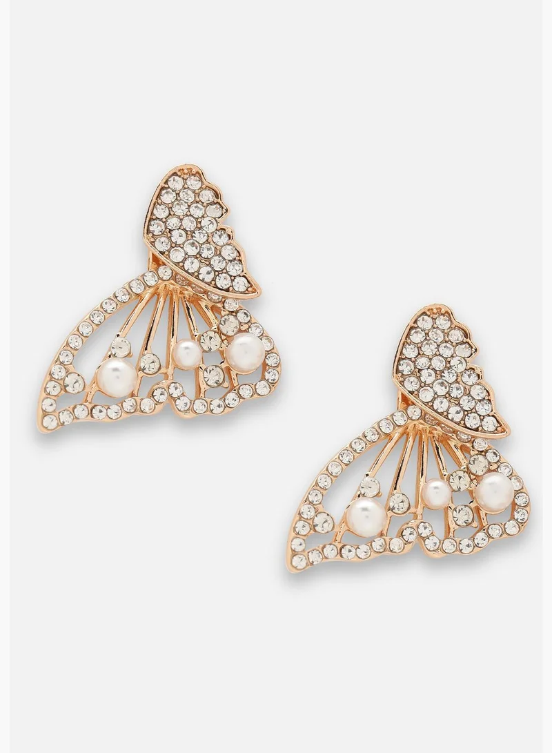 SOHI Gold Plated Party Designer Stone Drop Earring For Women