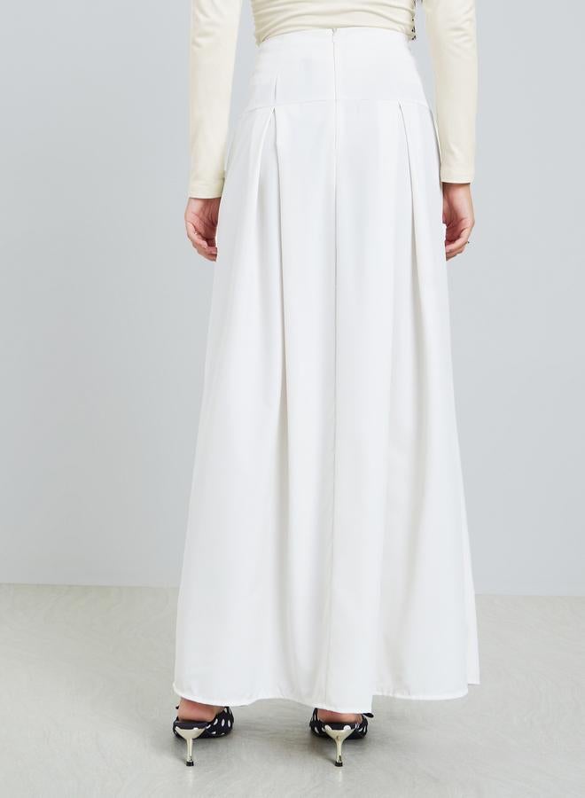 Styli Off White Wide Waistband Maxi Skirt - Image 4