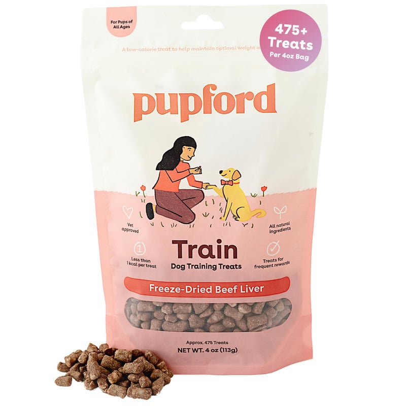Pupford Freeze Dried Training Treats for Dogs & Puppies, 475+ Three Ingredient Bites (Beef Liver, 4 oz) - Image 1