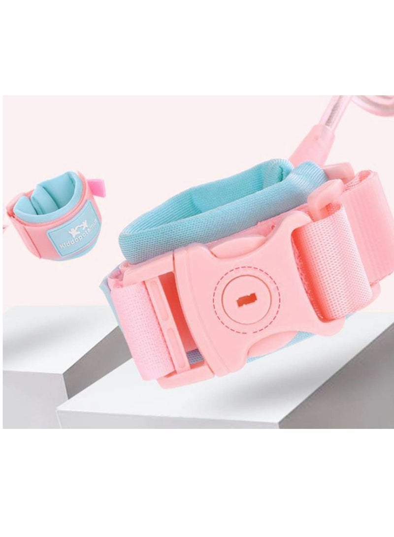 KASTWAVE Anti Lost Safety Wrist Link Belt, Children Harness Belt Safety Adjustable Baby Toddler Reins 360° Rotate Elastic Wire (Pink, 2.5M) - Image 3