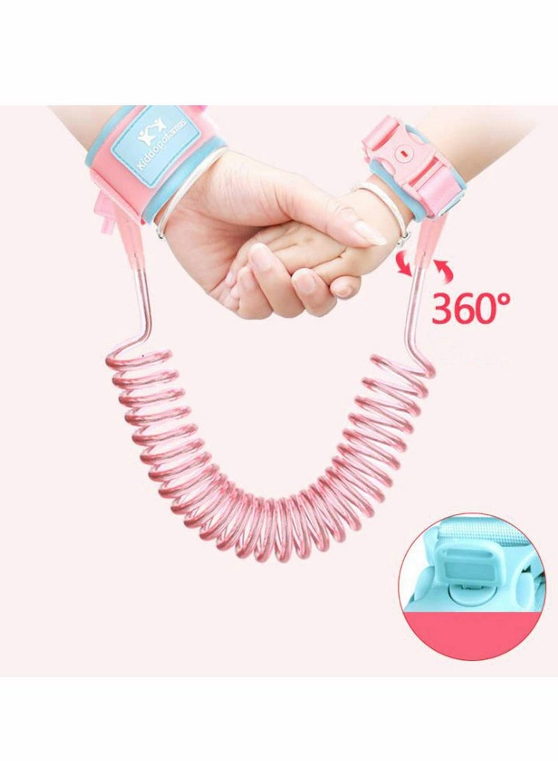 KASTWAVE Anti Lost Safety Wrist Link Belt, Children Harness Belt Safety Adjustable Baby Toddler Reins 360° Rotate Elastic Wire (Pink, 2.5M) - Image 5