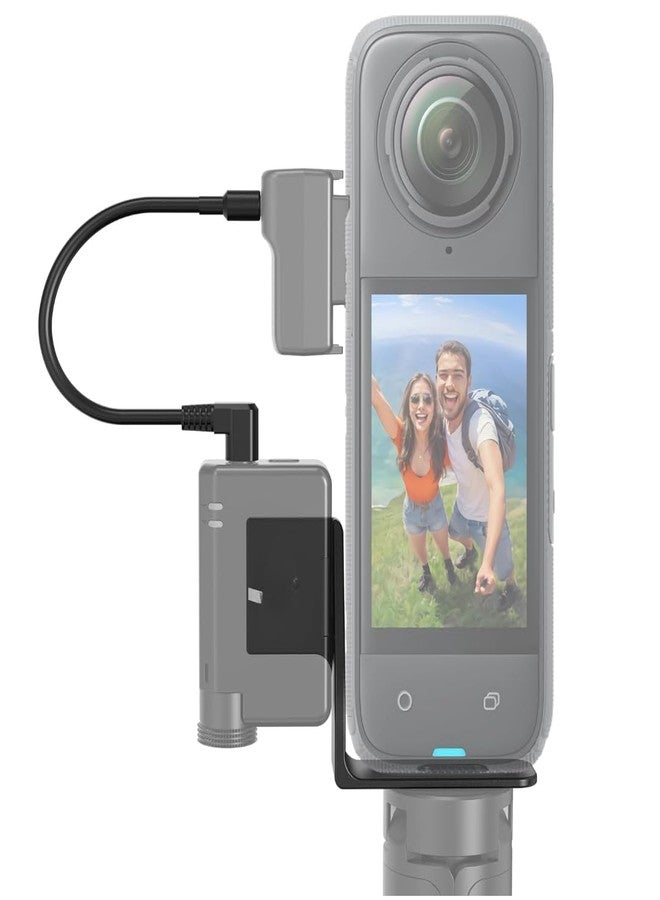 ELFOG Compatiable for Insta 360 X4 DJI Mic Mini Mount, Invisible Mic Bracket for Insta360 X4 Accessories, Compatible with Insta360 X4 / X3（with 3.5mm Audio Cable） - Image 2