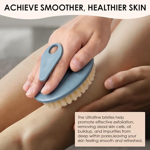 INNERNEED Food-Grade Soft Silicone Body Scrubber Shower Brush Handheld Cleansing Skin Brush, with PP Shower Brush for Exfoliating, Cellulite Treatment - Image 4