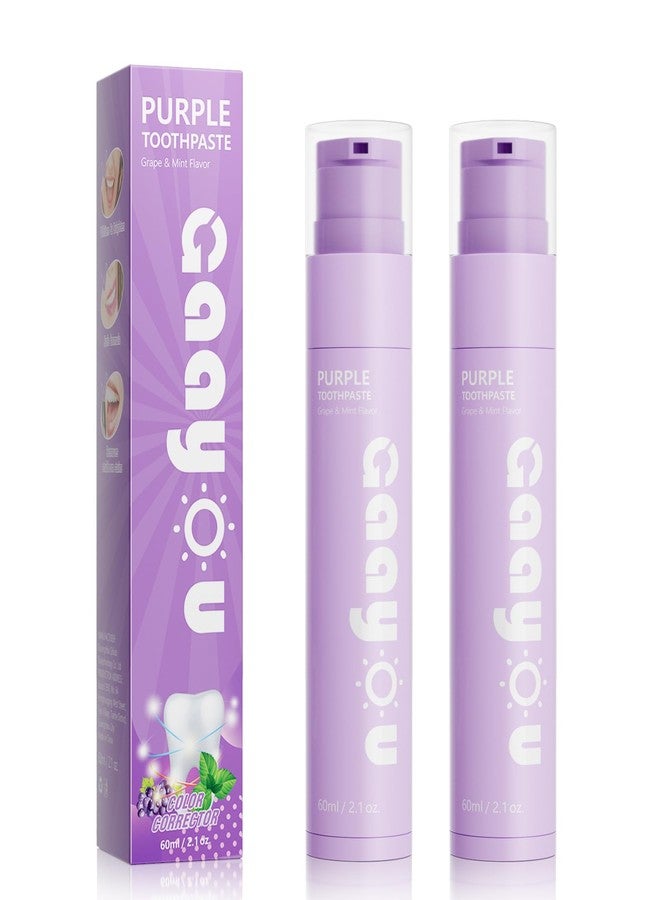 Gaayou Color Corrector Purple Toothpaste - Purple Toothpaste for Teeth Whitening Grape & Mint Flavor for Tooth Stain Removal (Pack of 2) - Image 1