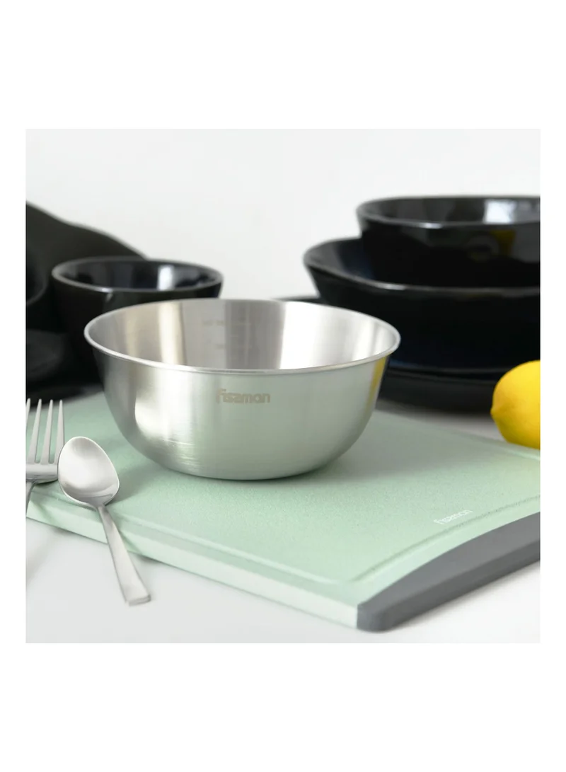 Mixing Bowl Stainless Steel Premium Polished Mirror Prep Bowls for Cooking & Serving 22x9.8cm/1.8 Ltr