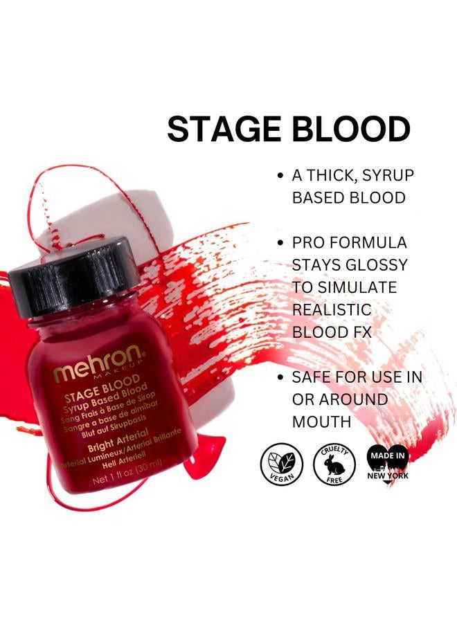 mehron Makeup Stage Blood | Realistic Fake Blood For Halloween | Stage Blood Makeup| Washable Fake Blood for Special FX, Stage & Screen, Halloween, & Cosplay (1oz.) (Bright Arterial) - Image 3