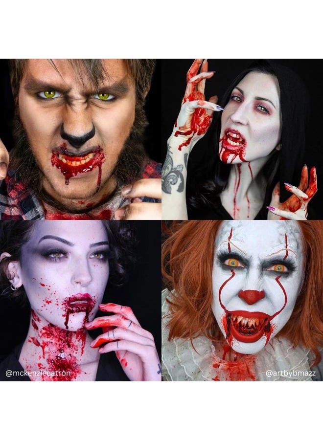 mehron Makeup Stage Blood | Realistic Fake Blood For Halloween | Stage Blood Makeup| Washable Fake Blood for Special FX, Stage & Screen, Halloween, & Cosplay (1oz.) (Bright Arterial) - Image 2