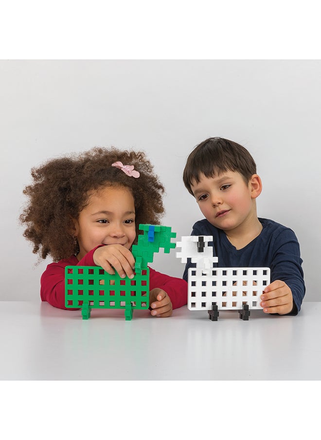 Plus-Plus Ingenious Construction Toy, Big Pegboard, Green/White, 2 Pieces  - Image 5